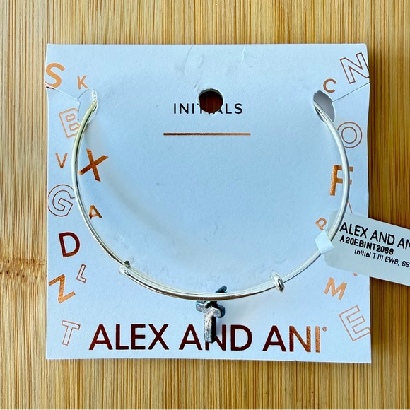 Alex and Ani Jewelry - T Alex and Ani Silver Initial Charm Bracelet